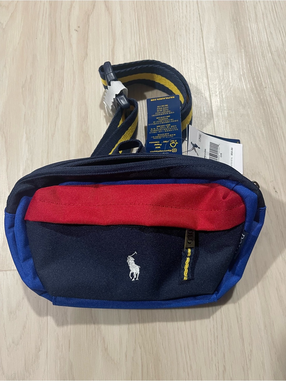 Polo by Ralph Lauren Navy Red Blue Belt Bag